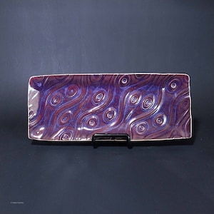 Plato rectangular para servir de cerámica texturizada