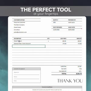 Editable Quote Template | Excel and Google Sheets | Professional ...