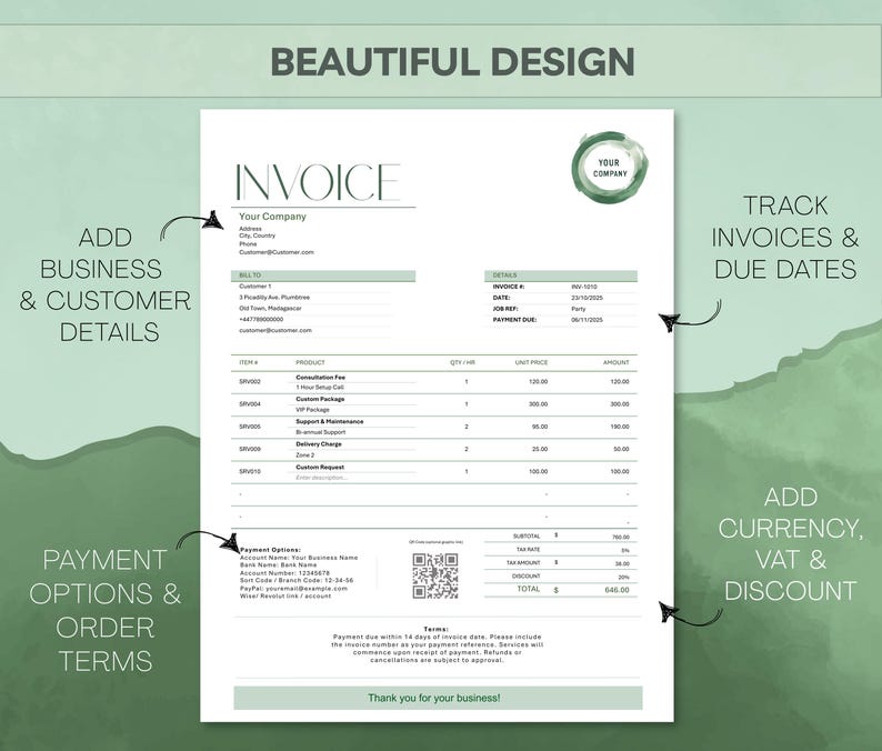 Smart Invoice Template & Tracker | Fully Automated Excel, Google Sheets ...