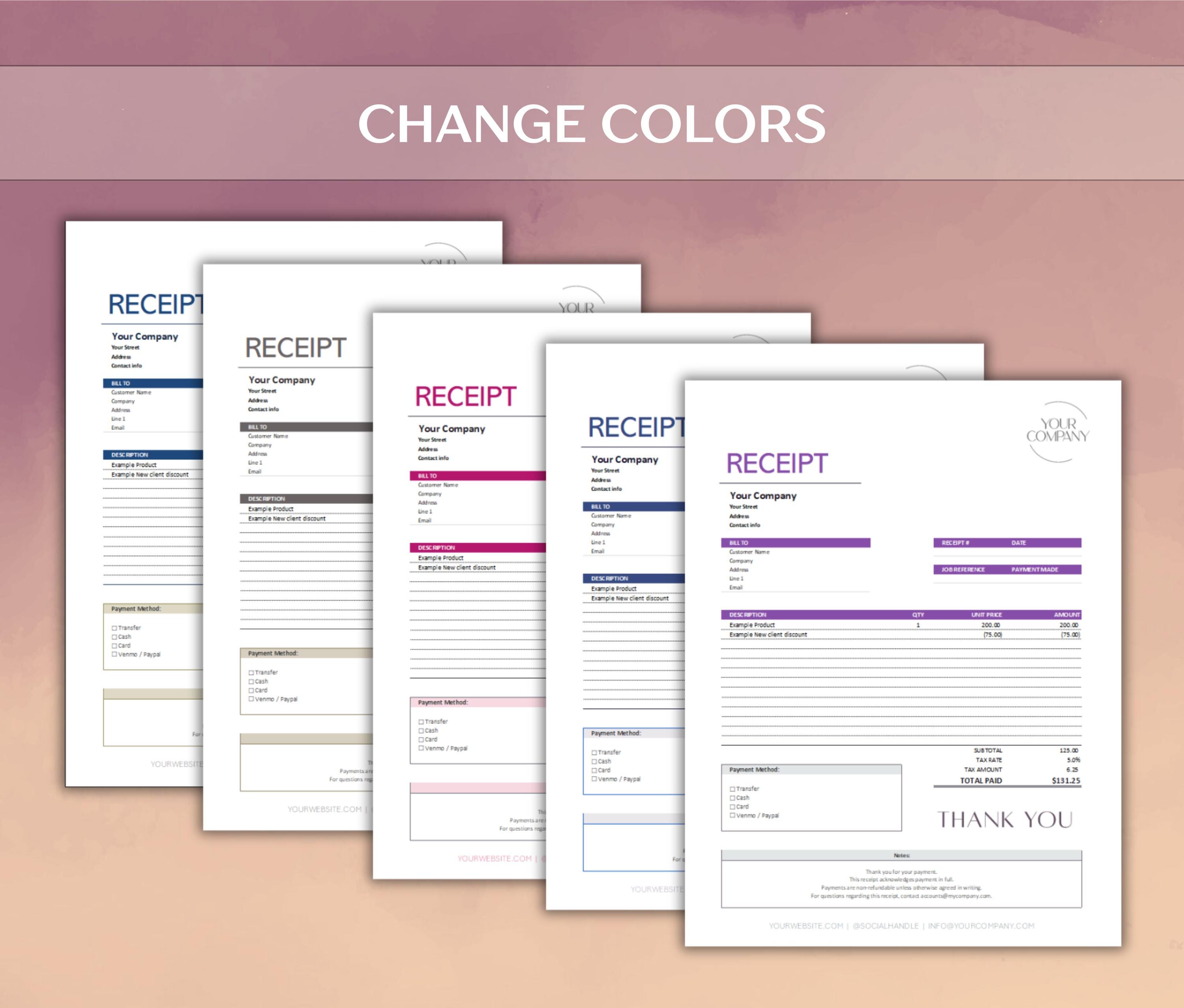 Invoice & Receipt Template Bundle - All-in-one – Excel, Google Sheets ...