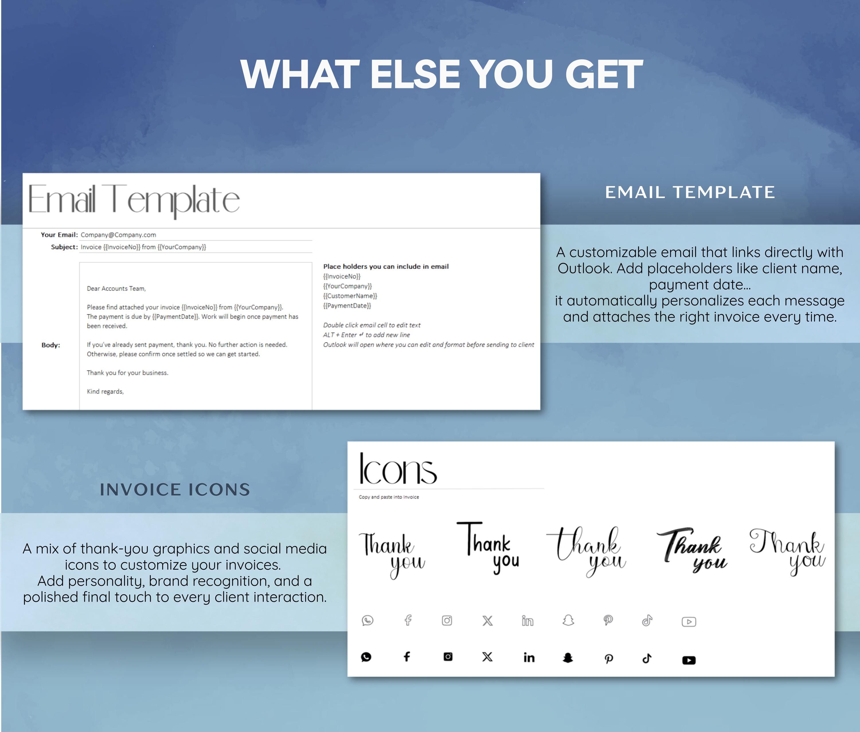 Editable Invoice Template for Excel - Advanced Small Business Automated ...