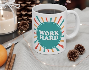 Motivational Coffee Mug: Positive Vibes, Inspirational Work Gift