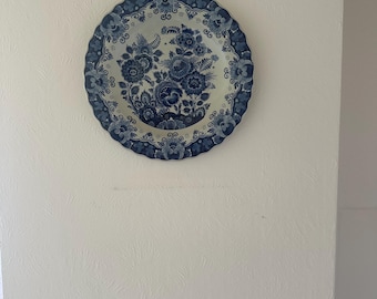 Vintage Decorative Wall Plate Floral Design Hand Painted Style Wall Decor Rustic Home Decor Cottage Style Plate