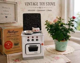 Vintage Holy Toy Stove Germany 1960s Working Electric Children's Stove With Original Box Rare Mid Century Toy Kitchen