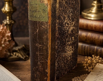 Antique English German Dictionary 1830s Leather Book Leipzig