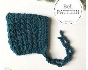 BELL Pixie Baby Bonnet - crochet PATTERN