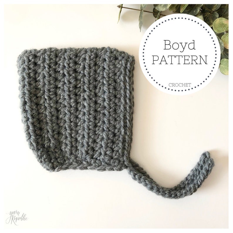 BOYD Chunky Pixie Baby Bonnet crochet PATTERN image 1
