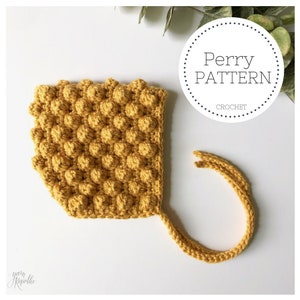 PERRY Bobbled Pixie Baby Bonnet - crochet PATTERN