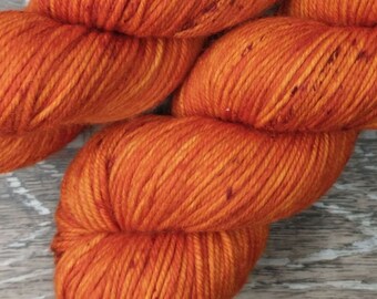 RTS Hephaestus Mythical Gods Collection SW DK Light Worsted Weight Yarn Autumn Orange Yarn Semi Solid Tonal Speckle Superwash Merino Wool