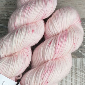 RTS Ishtar Mythical Gods Collection SW DK Light Worsted Weight Yarn Pastel Pink Tonal Speckle Superwash Merino Wool