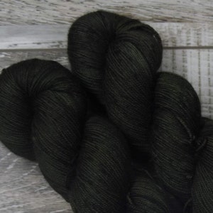 RTS Osiris Mythical Gods Collection Yak Sock Fingering Weight Yarn Dark Olive Green Semi Solid Tonal Speckle Superwash Merino Wool Yak Nylon