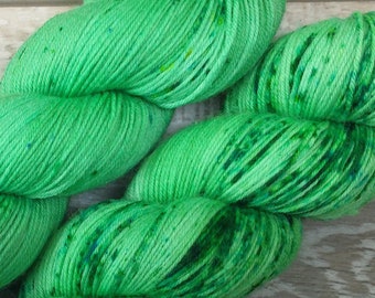 RTS Danu Mythical Gods Collection Basic Sock Fingering Weight Sock Yarn Emerald Green Tonal Speckle Superwash Merino Wool Nylon