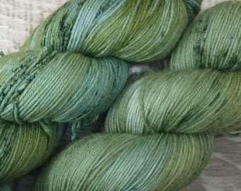 RTS Saturn Mythical Gods Collection Basic Sock Fingering Weight Sock Yarn Sage Green Tonal Speckle Superwash Merino Wool Nylon