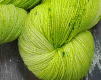 RTS Ceres Mythical Gods Collection Basic Sock Fingering Weight Yarn Yellow Green Chartreuse Semi Solid Tonal Speckle