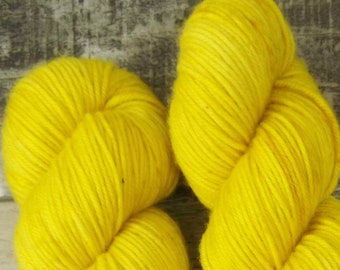 RTS Ra Mythical Gods Collection SW DK Light Worsted Weight Yarn Yellow Sun Semi Solid Tonal Speckle Superwash Merino Wool