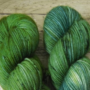RTS Saturn Mythical Gods Collection SW DK Light Worsted Weight Yarn Sage Green Semi Solid Tonal Speckle Superwash Merino Wool