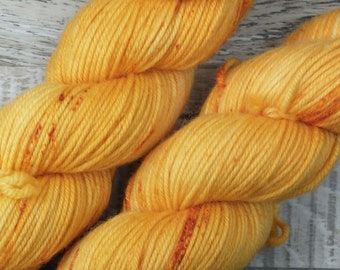 RTS Nusku Mythical Gods Collection SW DK Light Worsted Weight Yarn Orange Semi Solid Tonal Speckle Superwash Merino Wool