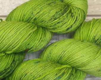 RTS Invidia Mythical Gods Collection Basic Sock Yarn Fingering Weight Spring Green Semi Solid Yarn Tonal Speckle Superwash Merino Wool Nylon