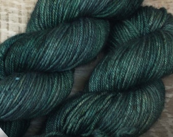 RTS Somnus Mythical Gods Collection Yak Silk DK Yarn Light Worsted Weight Superwash Merino Wool Silk Yak Teak Green Semi Solid Tonal Speckle