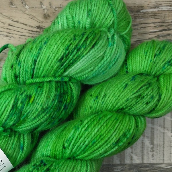 RTS Danu Mythical Gods Collection SW DK Light Worsted Weight Yarn Emerald Green Semi Solid Tonal Speckle Superwash Merino Wool