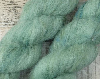 RTS Saturn Nephelai Veil Heavy Lace Yarn Suri Alpaca Silk Halo Mythical Gods Collection Sage Green Yarn Speckle Semi Solid Tonal