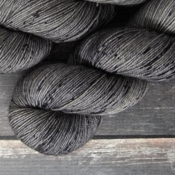 RTS Artemis Mythical Gods Collection Yak Sock Fingering Weight Yarn Gray Grey Semi Solid Tonal Speckle Superwash Merino Wool Yak Nylon