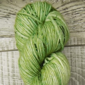 RTS Demeter Mythical Gods Collection SW DK Light Worsted Weight Yarn Light Green Semi Solid Tonal Speckle Superwash Merino Wool