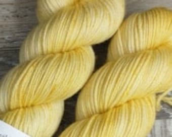 RTS Ma'at Mythical Gods Collection SW DK Light Worsted Weight Yarn Pastel Yellow Tonal Speckle Superwash Merino Wool
