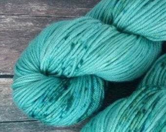 RTS Amunet Mythical Gods Collection SW DK Light Worsted Weight Yarn Spearmint Green Semi Solid Tonal Speckle Superwash Merino Wool