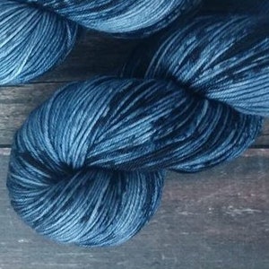 RTS Nott Mythical Gods Collection Basic Sock Fingering Weight Sock Yarn Denim Blue Semi Solid Tonal Speckle Superwash Merino Wool Nylon