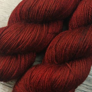 RTS Mars Yak Silk DK Yarn Light Worsted Weight Superwash Merino Wool Silk Yak Yarn Dark Brick Red Yarn