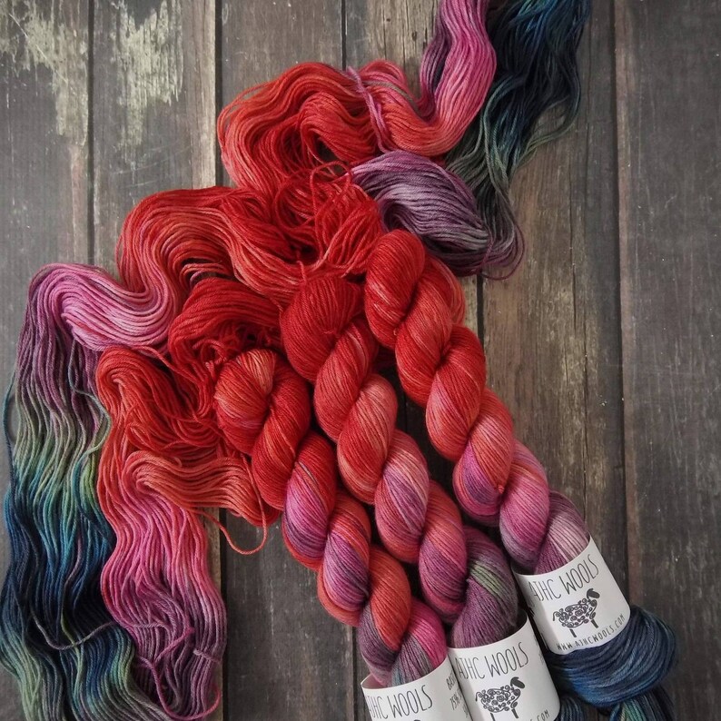RTS Year in the Garden Shawl Kit Basic Sock Fingering Weight Sock Yarn 50g Colorways 20g Mini Skeins Yarn Garden Collaboration