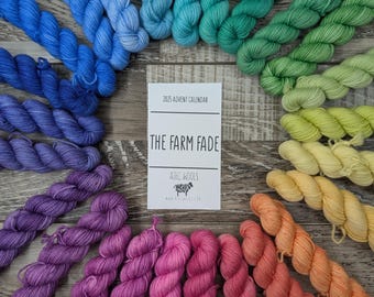 RTS The Farm Fade 25 New Colors on 25 Mini Skeins Looping Fade Superwash Merino Wool Nylon Fingering Weight Yarn