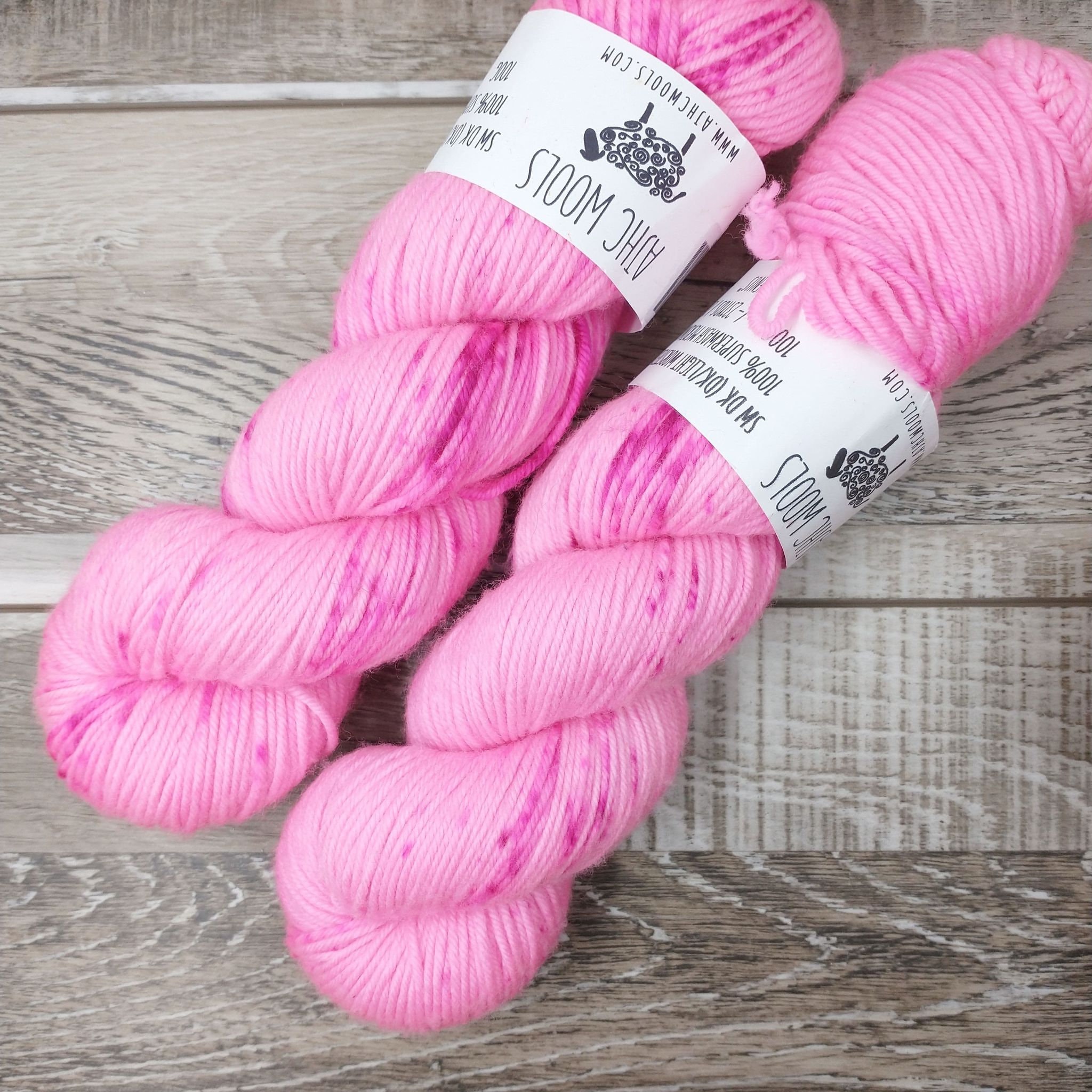 Neon Pink worsted wool hand dyed 3 ply soft wool yarn from our American  farm, free shipping offer farm yarn