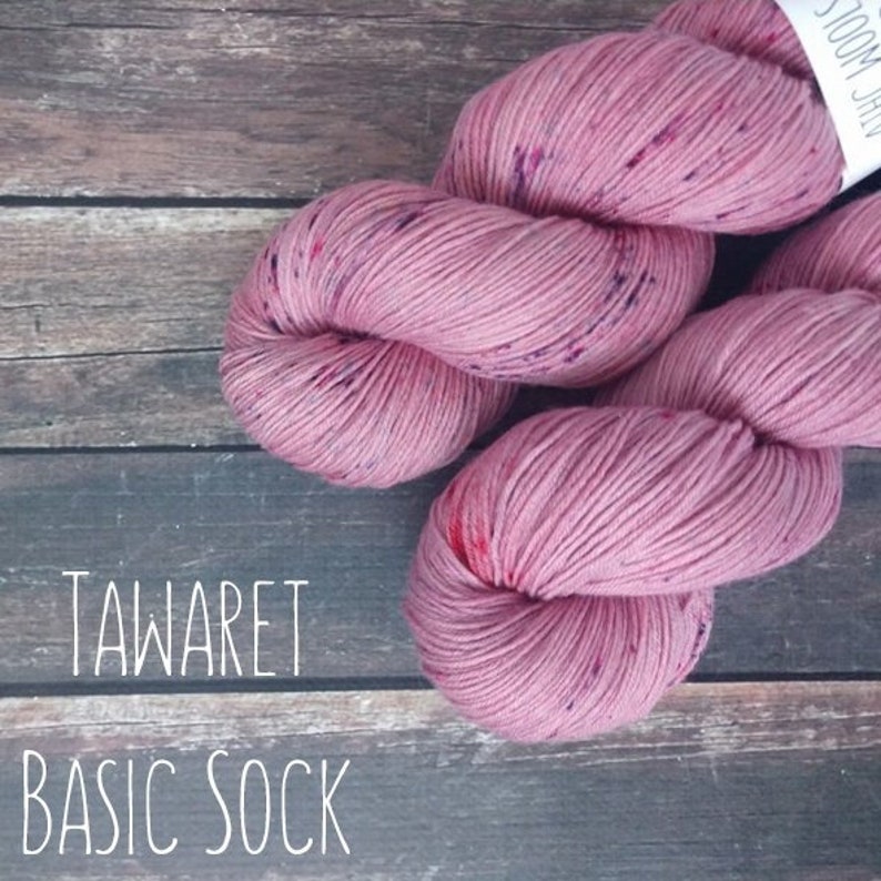 RTS Tawaret Mythical Gods Collection Basic Sock Fingering Weight Sock Yarn Dusty Rose Pink Semi Solid Tonal Speckle Superwash Merino Wool image 1