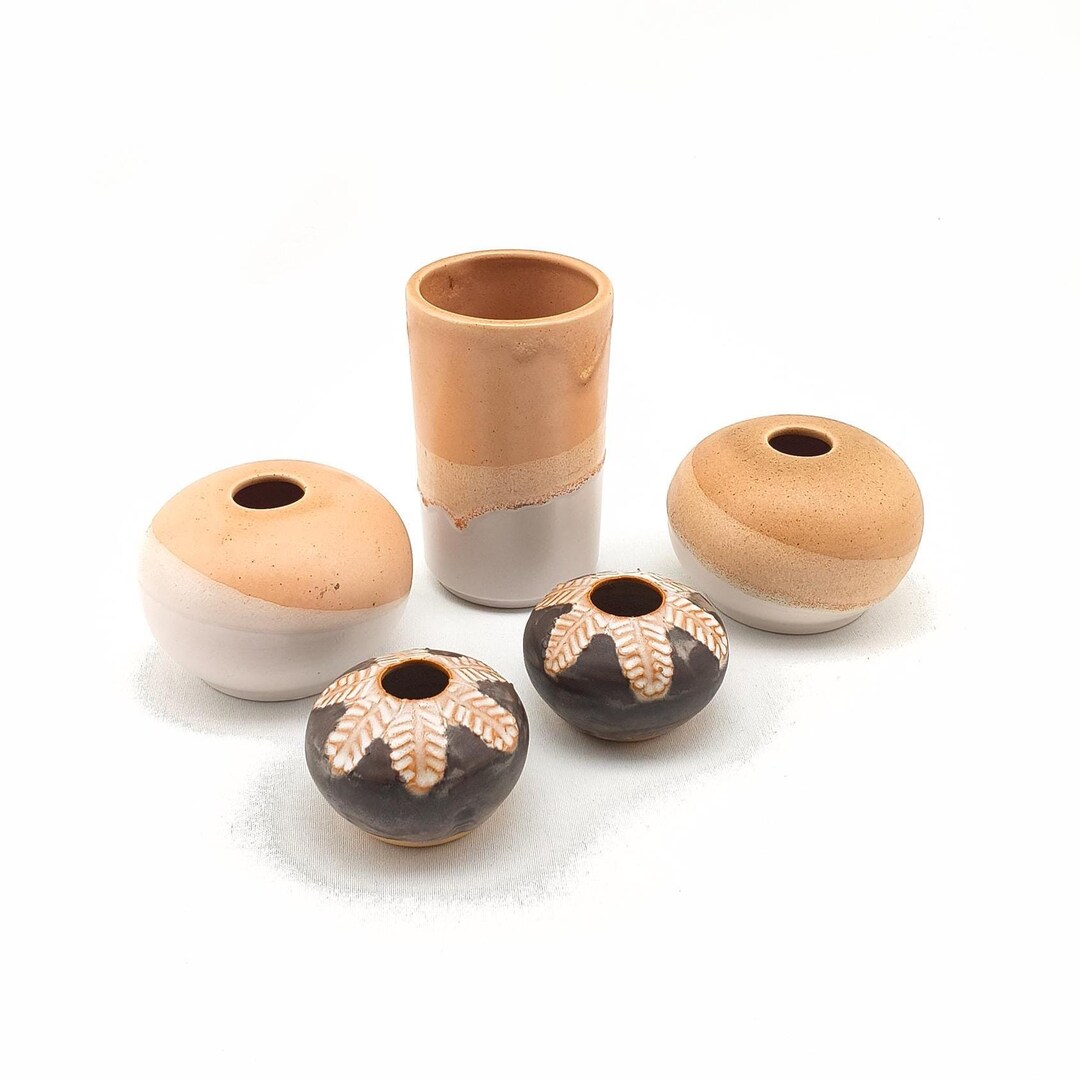 Handmade Ceramic Bud Vase Set, Choice of 5 Small Vases, Modern ...