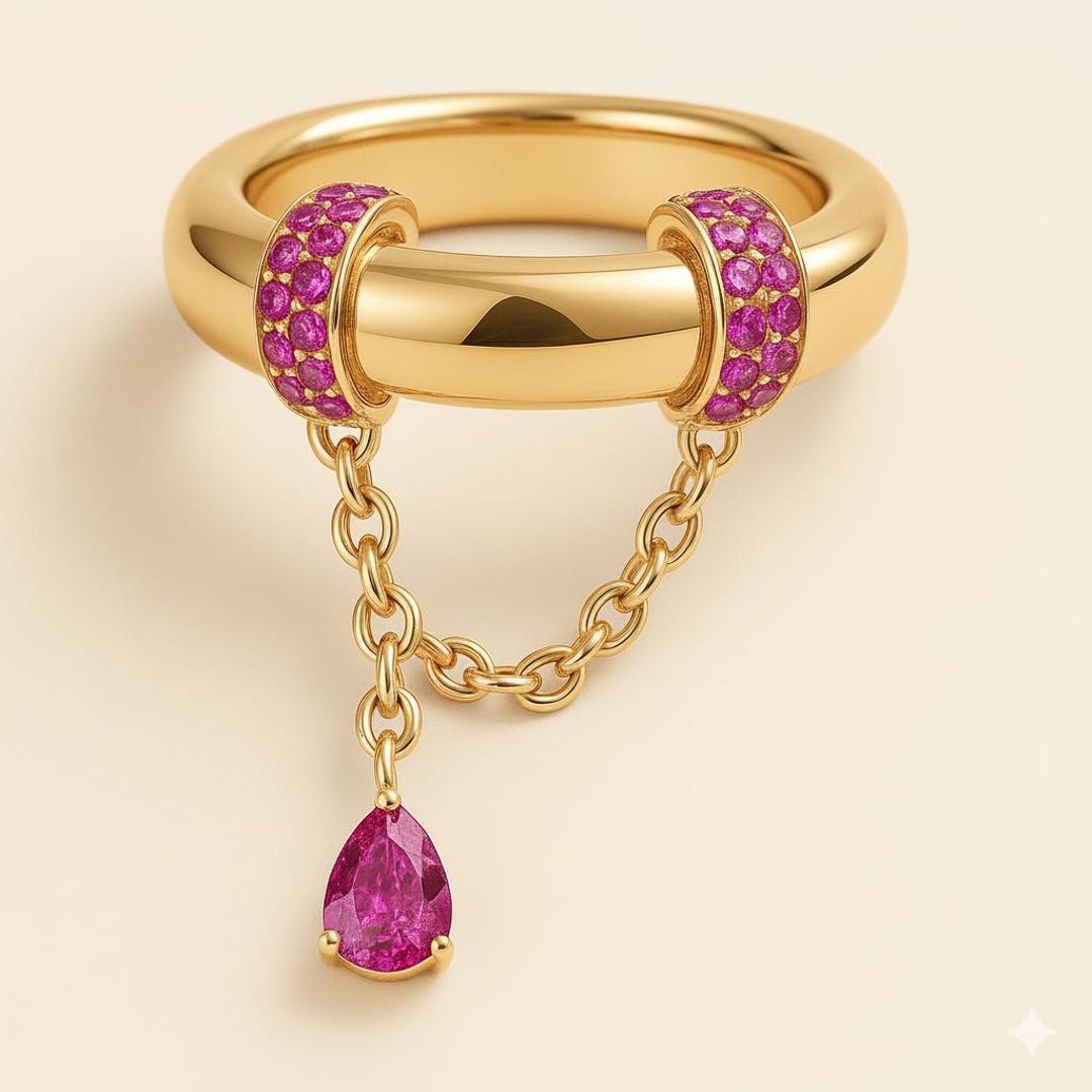 The Signature Dangle Chain Ring: A Modern Statement of You - Etsy