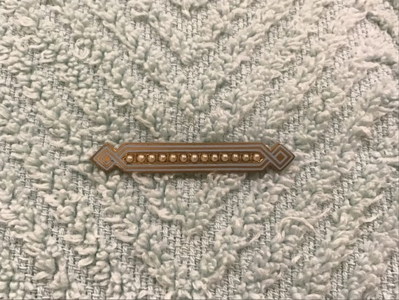 Vintage Seed Pearl Bar Brooch - image 8