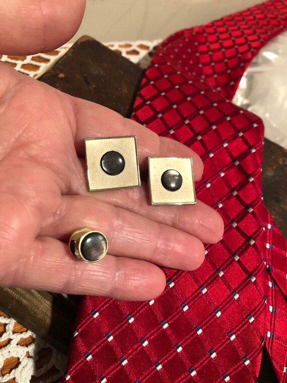 Vintage Sarah Coventry Mother of Pearl Cufflinks … - image 1