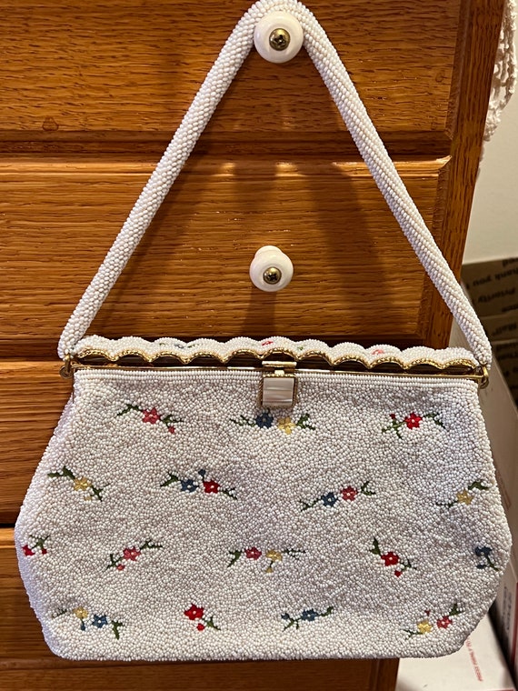 Vintage Beaded and Embroidered Handbag - image 1