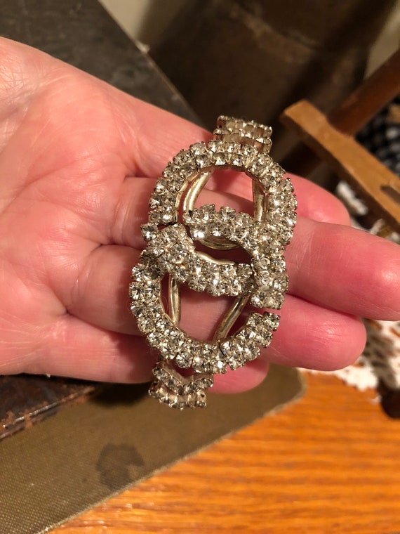 Vintage Rhinestone Hinged Bangle Clamper Bracelet | Etsy