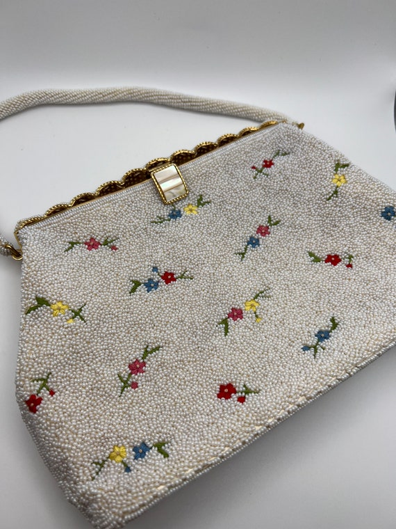 Vintage Beaded and Embroidered Handbag - image 2