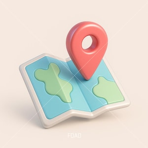 Kawaii Map Pin Icon – Digital Download