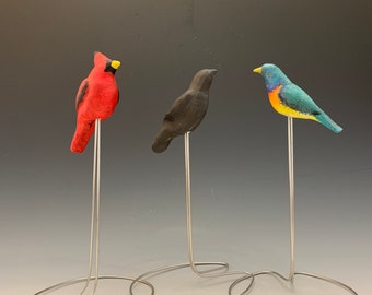 Bird Sculpture,Mini Sculpture,Bird Lover,Mini Birds,Collectibles,Figurine,Home and Living,Home Decor