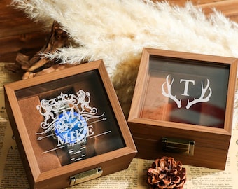 Watch Box Personalized, Christmas Gifts for Him, Watch Case for Men, Gifts for Dad, Grandpa, Watch Storage Case Anniversary Gift for Husband