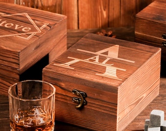 Ensemble de verres à whisky personnalisés avec gravure sur boîte en bois, cadeau de garçon d'honneur, cadeau d'homme d'honneur, proposition de garçon d'honneur, cadeau petit ami, cadeaux pour homme