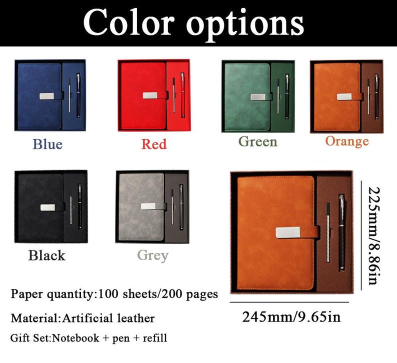 Custom Leather Journal Set,personalized Leather Notebook ,personalised