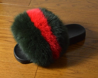 fuzzy gucci slides