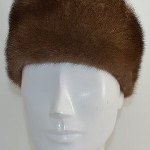 Demi buff Brown Mink Fur Headband new Manufactured in US