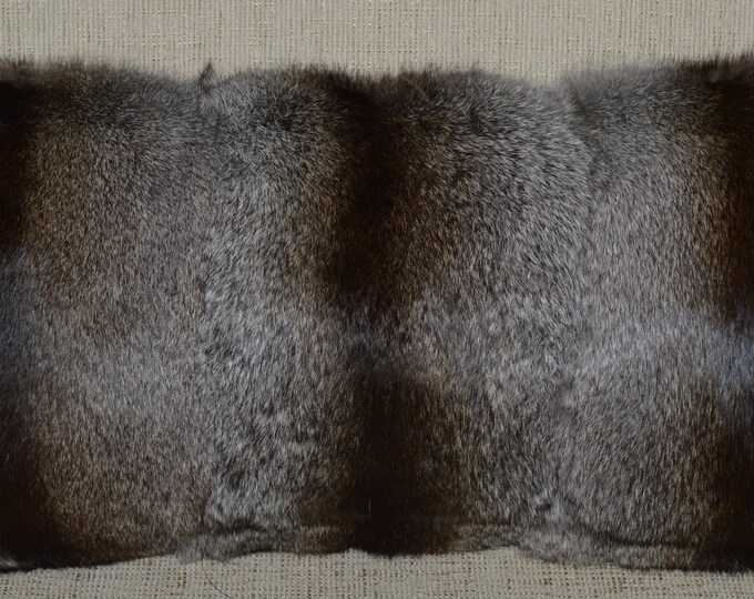 Real Genuine Rabbit Fur Pillow With Stripes New Made in the USA Etsy